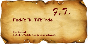 Fedák Tünde névjegykártya